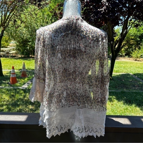 Sundance silk sheer button down blouse - Picture 2 of 9